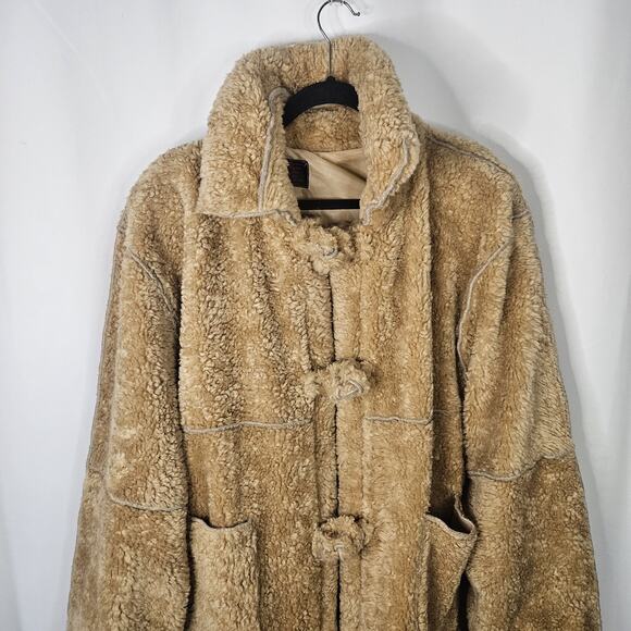 Vintage Marena Marena Two Coat Tan Womens 3X Long Sherpa Overcoat w Hat - Picture 4 of 16